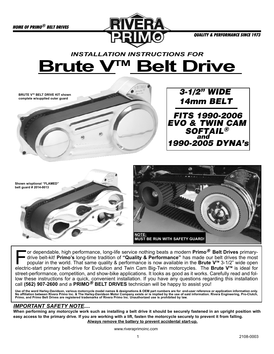 Rivera Primo Brute V User Manual | 8 pages