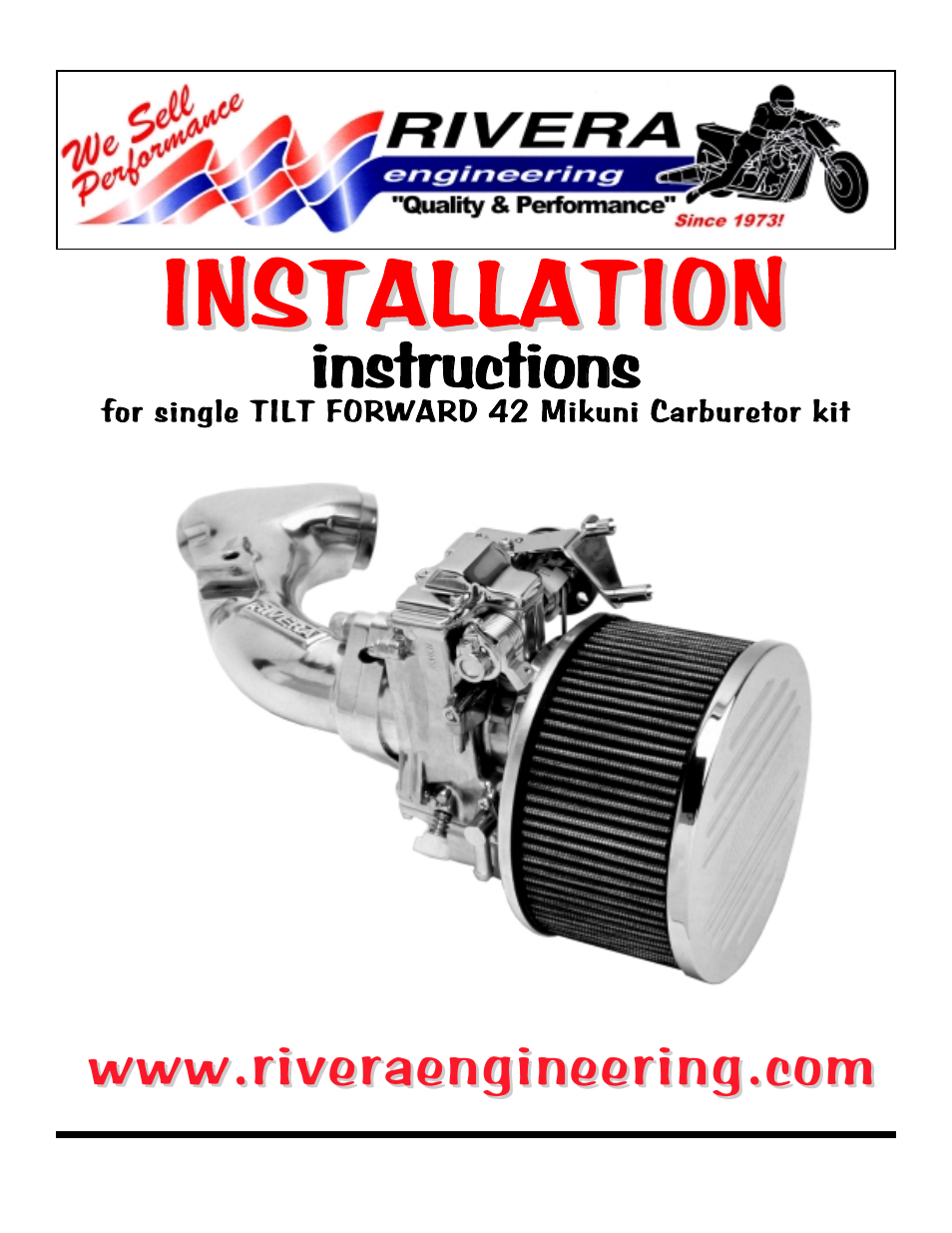 Rivera Primo Single Tilt Forward 42 Mikuni Carburetor Kit User Manual | 7 pages