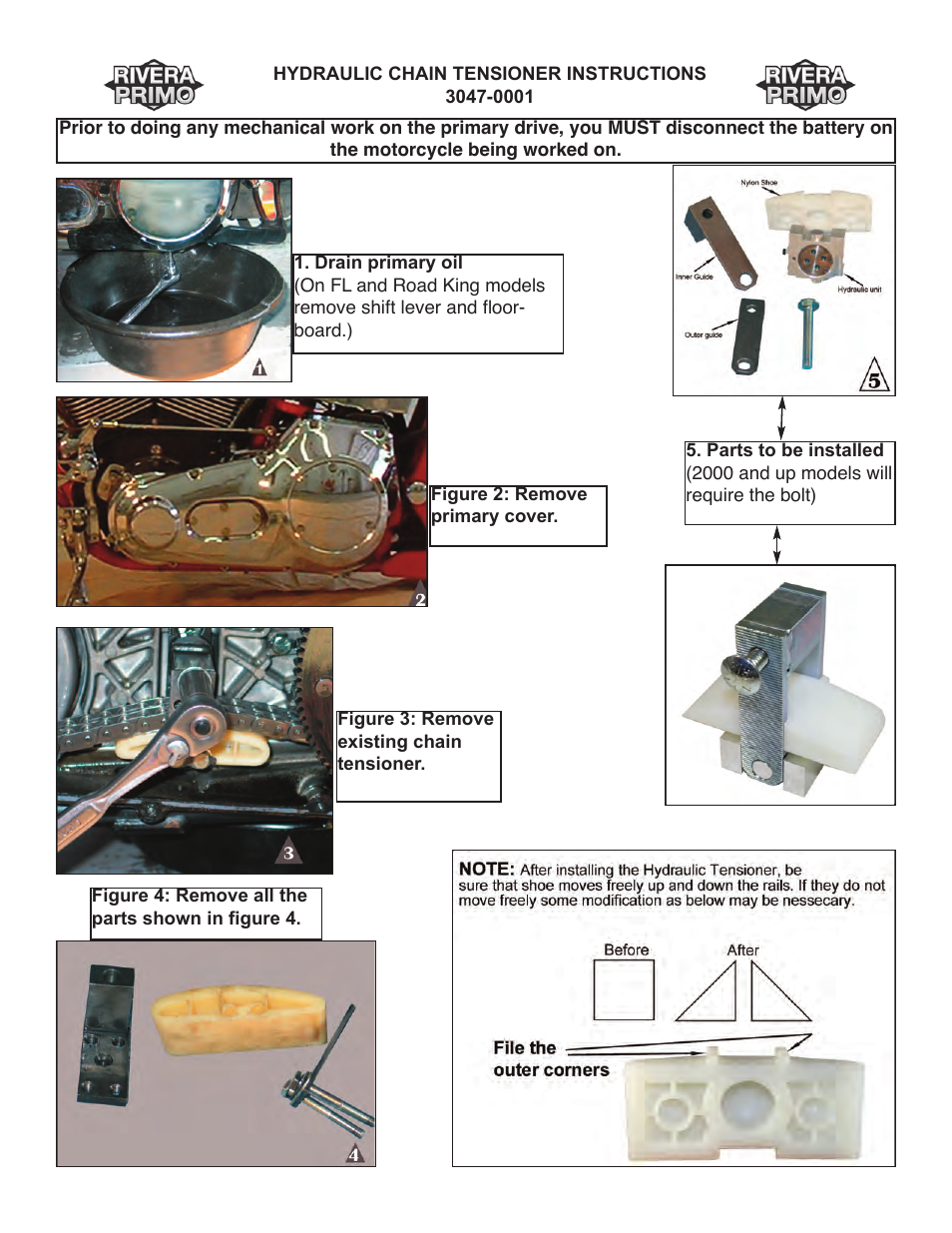 Rivera Primo 3047-0001 "Hydraulic Chain Tensioner User Manual | 2 pages