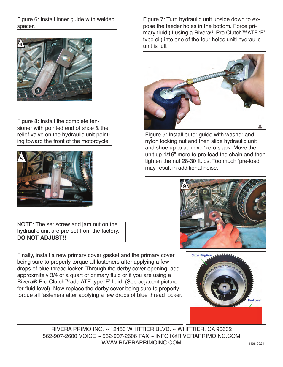 Rivera Primo 3047-0001 "Hydraulic Chain Tensioner User Manual | Page 2 / 2