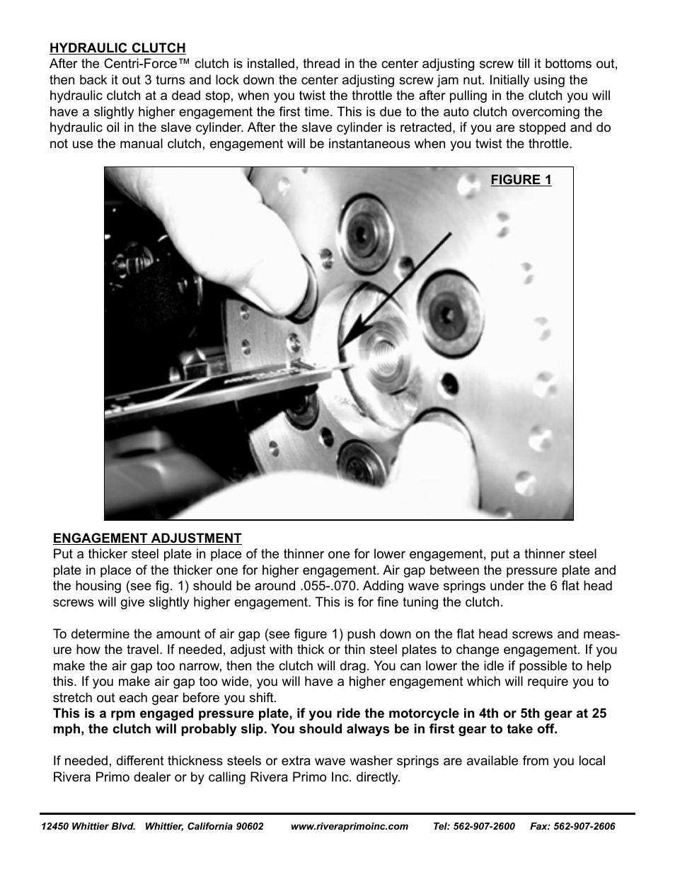 Rivera Primo Centri-Force - Chain Drive User Manual | Page 2 / 2