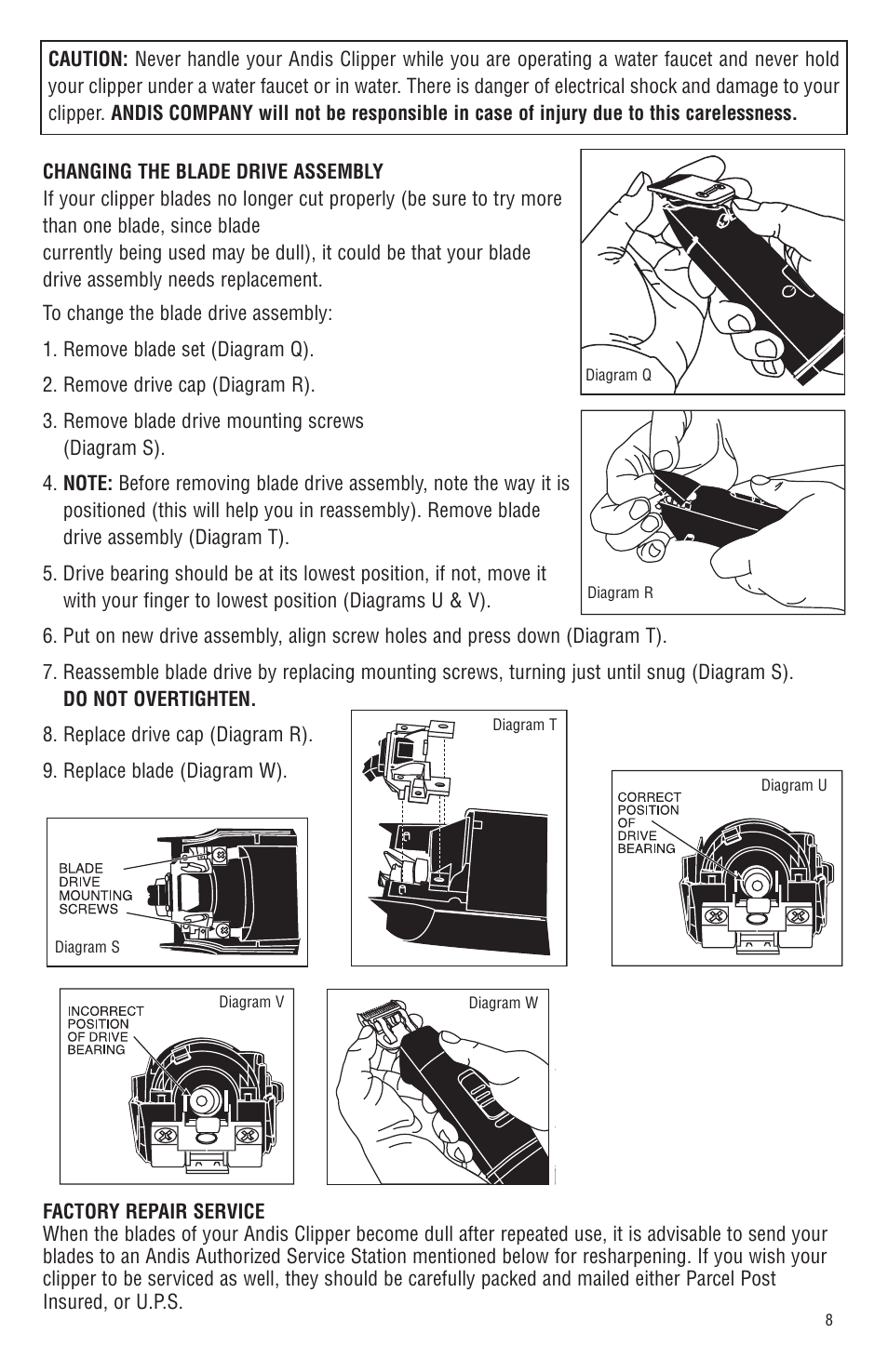 Andis Company Andis AGR+ AGRC User Manual | Page 9 / 26