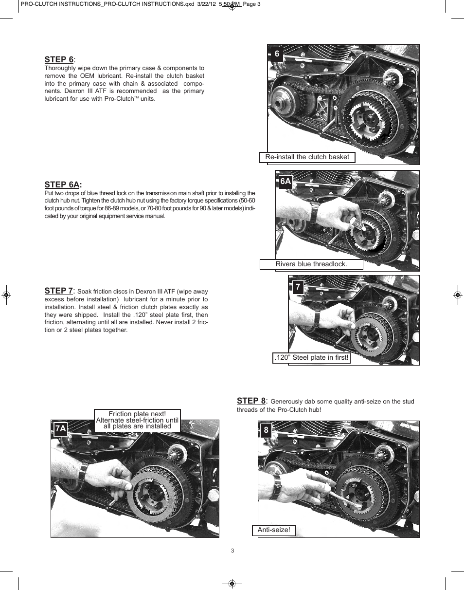 Rivera Primo Pro Clutch 1056-0020 User Manual | Page 3 / 8