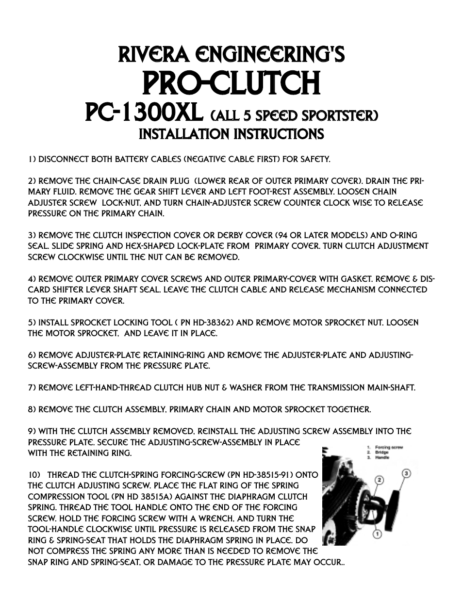 Rivera Primo Pro-Clutch PC-1300XL User Manual | 2 pages