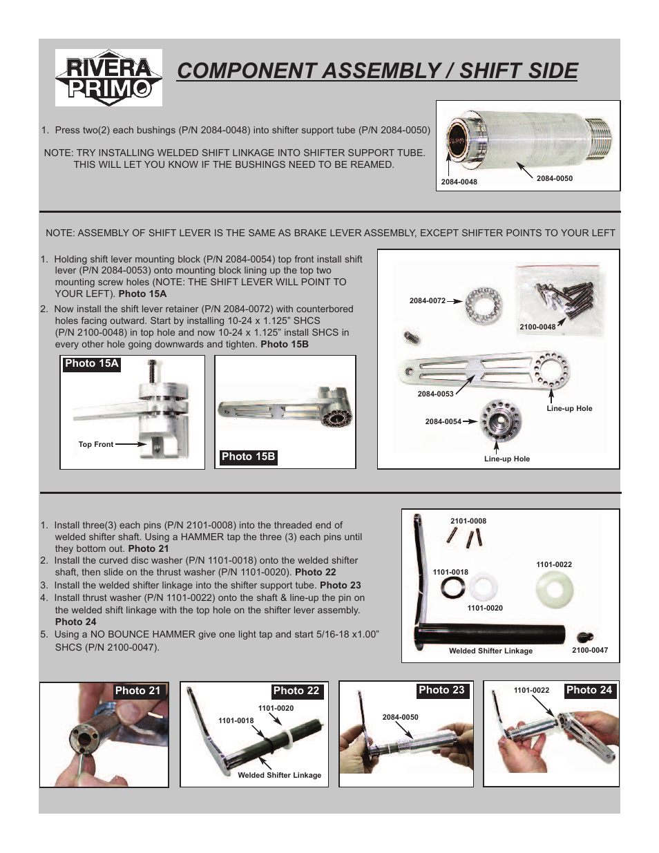 Component assembly / shift side | Rivera Primo Mid-Controls User Manual | Page 11 / 12