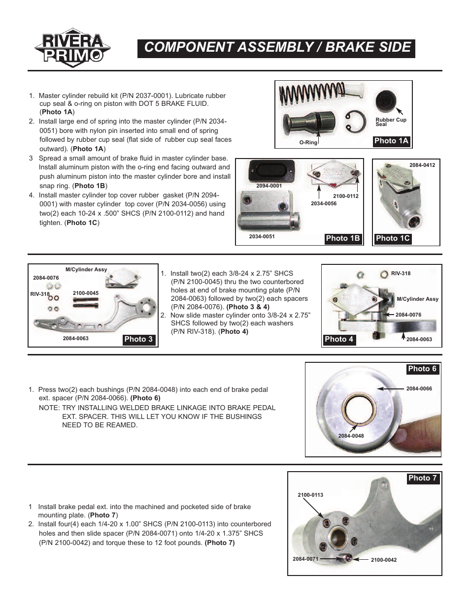 Component assembly / brake side | Rivera Primo Mid-Controls User Manual | Page 5 / 12