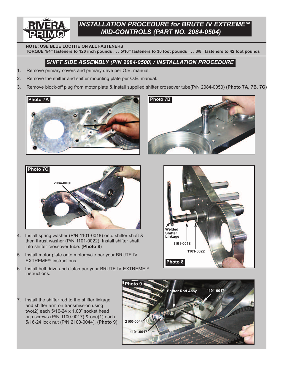 Installation procedure for brute iv extreme | Rivera Primo Mid-Controls User Manual | Page 7 / 12