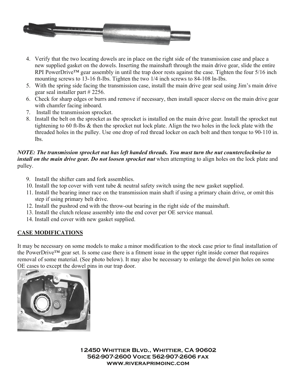 Rivera Primo Gear Set User Manual | Page 2 / 8