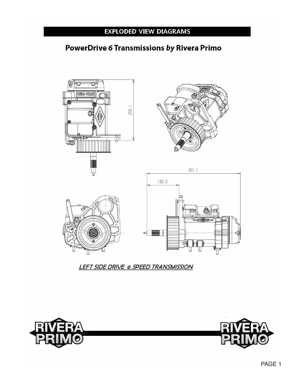 Rivera Primo Powerdrive Left Side Drive 6 Speed Transmission User Manual | Page 2 / 14
