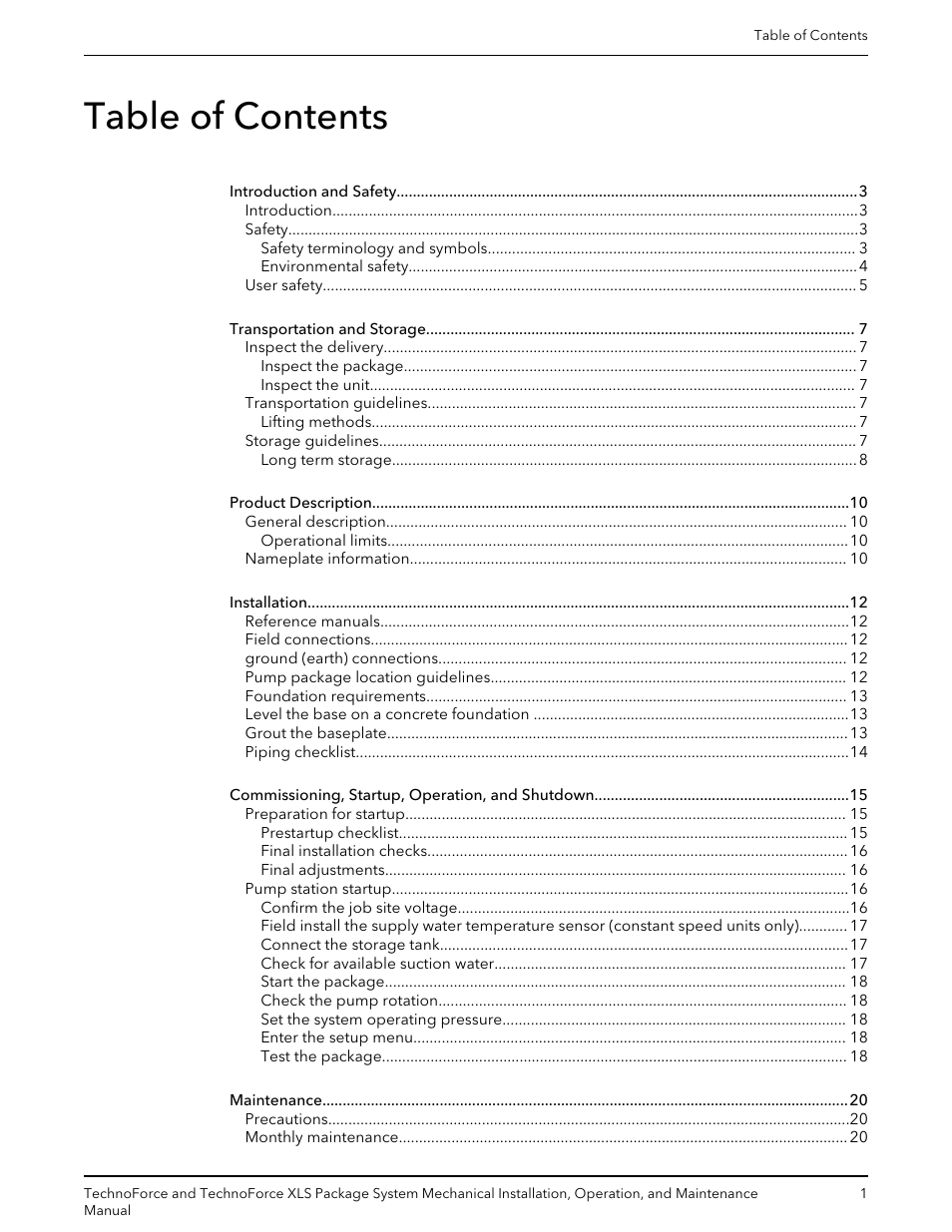 Bell & Gossett 10 001 247 R3 TechnoForce Package System User Manual | Page 3 / 36