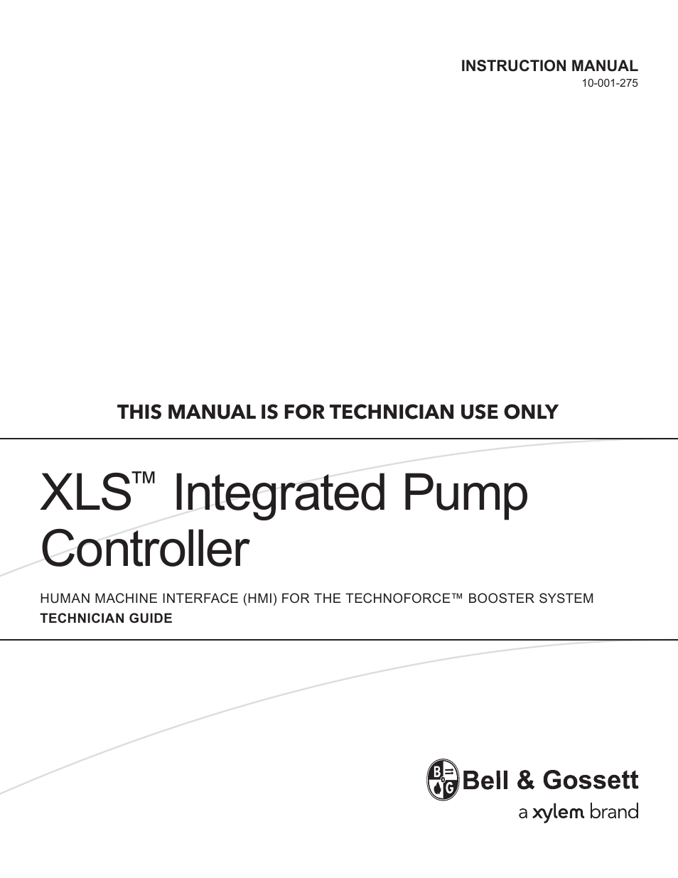 Bell & Gossett 10-001-275 XLS Integrated Pump Controller User Manual | 57 pages