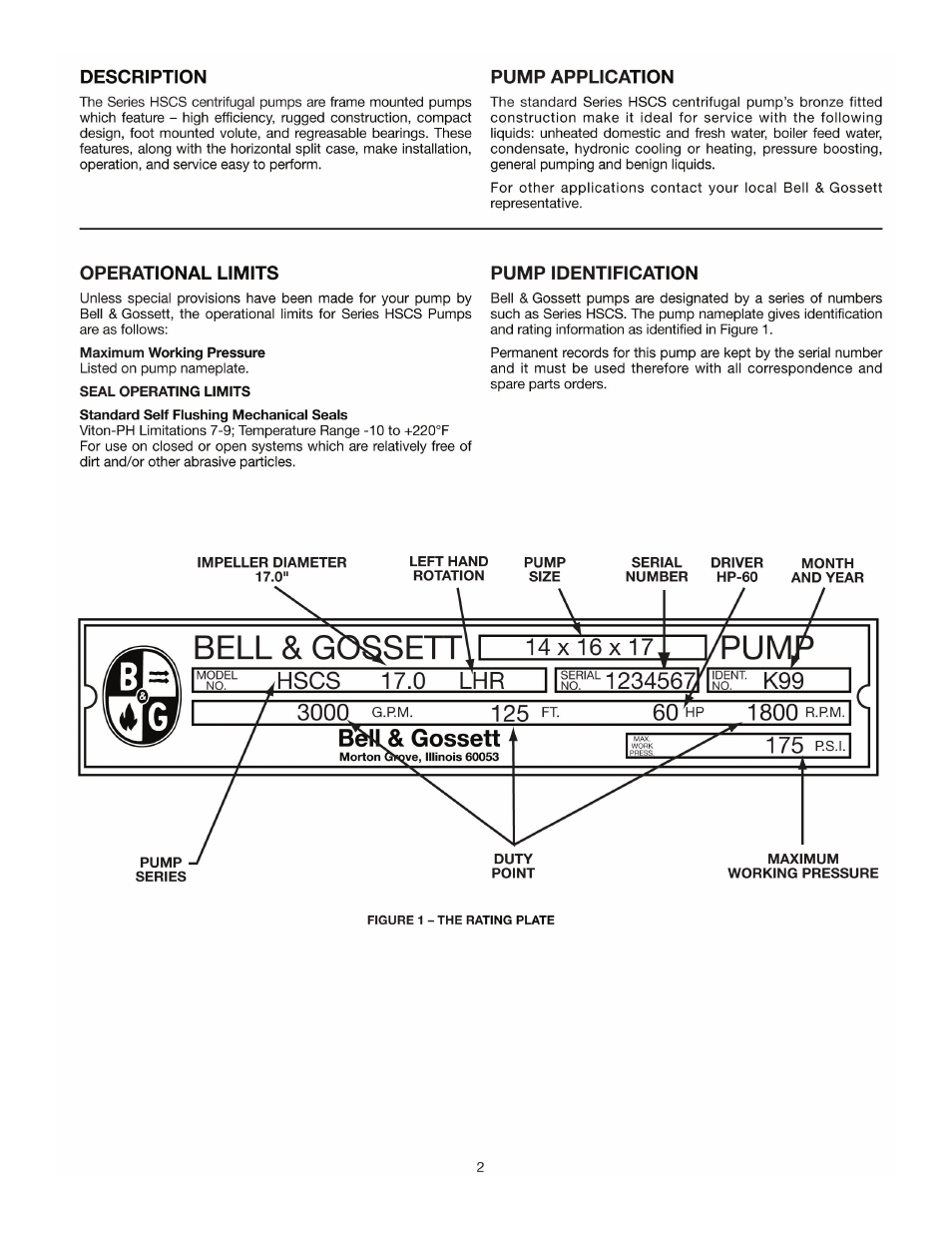 Bell & Gossett AC8584D Series HSCS Base Mounted Centrifugal Pumps User Manual | Page 2 / 32