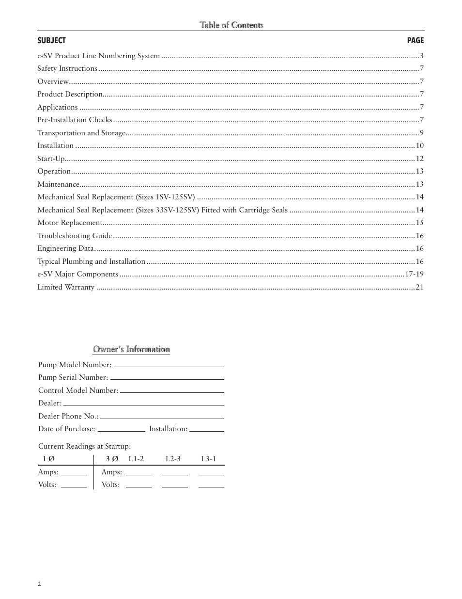 Bell & Gossett IM228R04 e-SV User Manual | Page 2 / 64