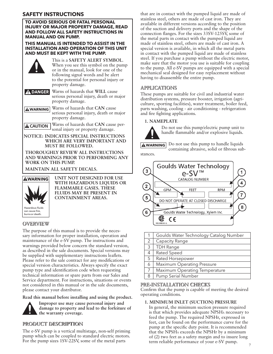 Bell & Gossett IM228R04 e-SV User Manual | Page 7 / 64