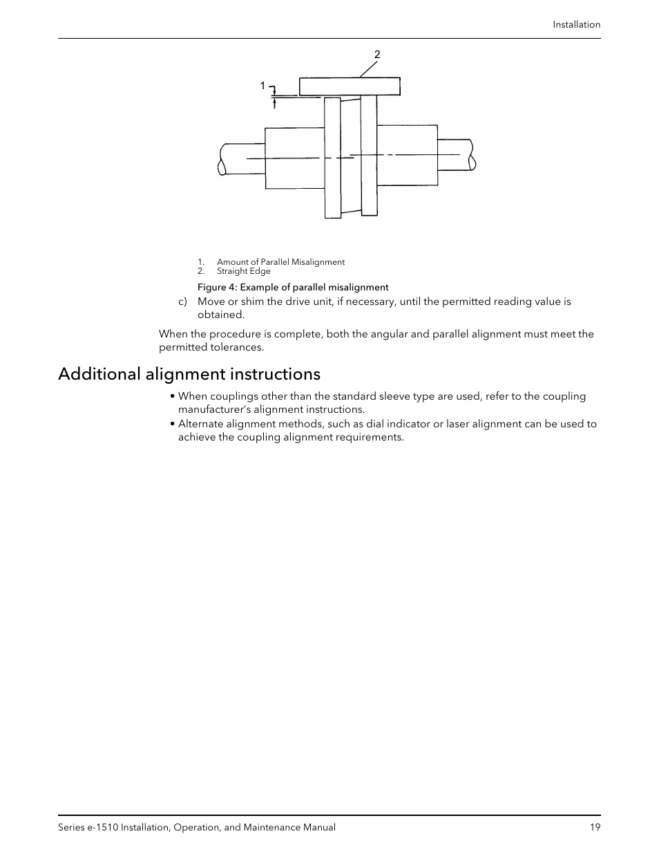 Additional alignment instructions | Bell & Gossett P2001406C Series e-1510 Centrifugal Pumps User Manual | Page 21 / 40
