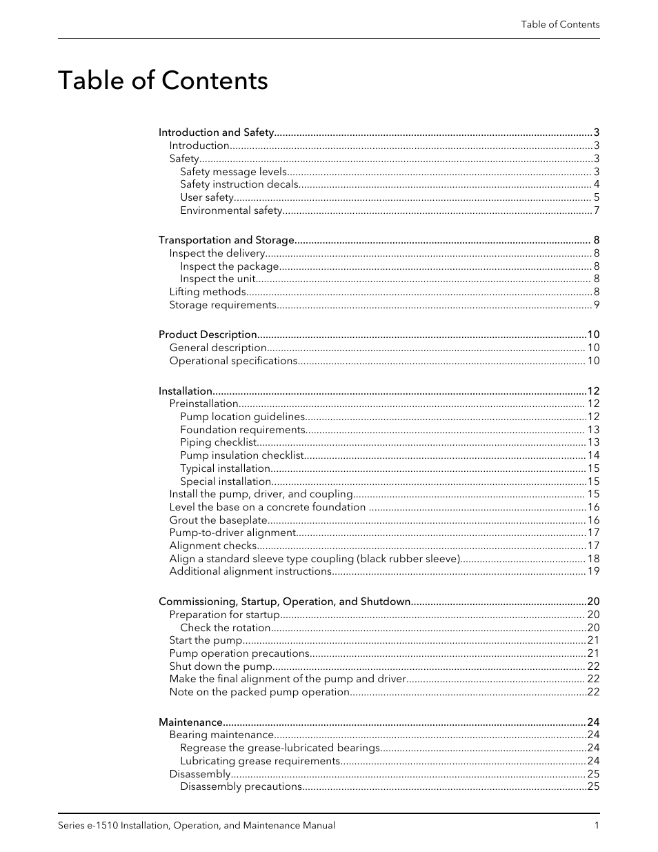 Bell & Gossett P2001406C Series e-1510 Centrifugal Pumps User Manual | Page 3 / 40