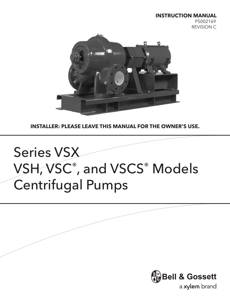 Bell & Gossett P5002169C Series VSCS User Manual | 40 pages