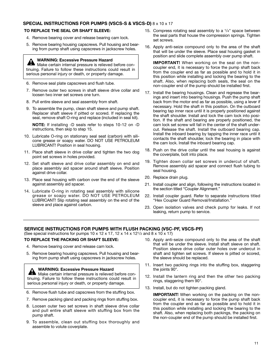 Bell & Gossett P81630F Series VSCS Base Mounted Centrifugal Pumps User Manual | Page 11 / 15