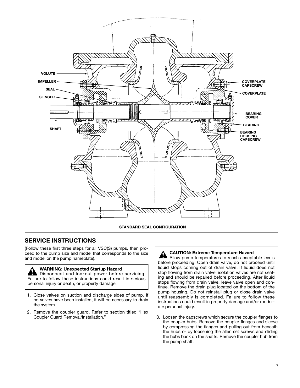 Service instructions | Bell & Gossett P81630F Series VSCS Base Mounted Centrifugal Pumps User Manual | Page 7 / 15