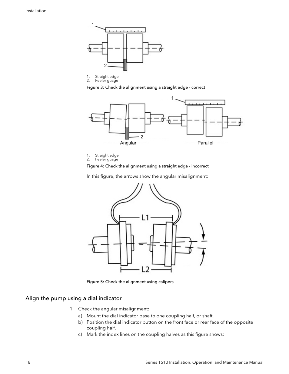 Align the pump using a dial indicator | Bell & Gossett P81673 REV I Series 1510 User Manual | Page 20 / 44