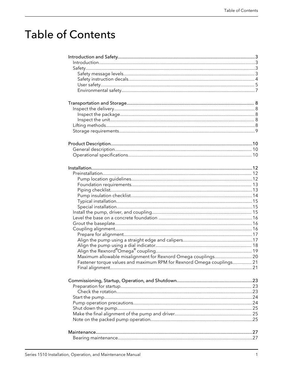 Bell & Gossett P81673 REV I Series 1510 User Manual | Page 3 / 44