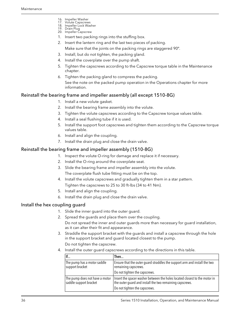 Install the hex coupling guard | Bell & Gossett P81673 REV I Series 1510 User Manual | Page 38 / 44