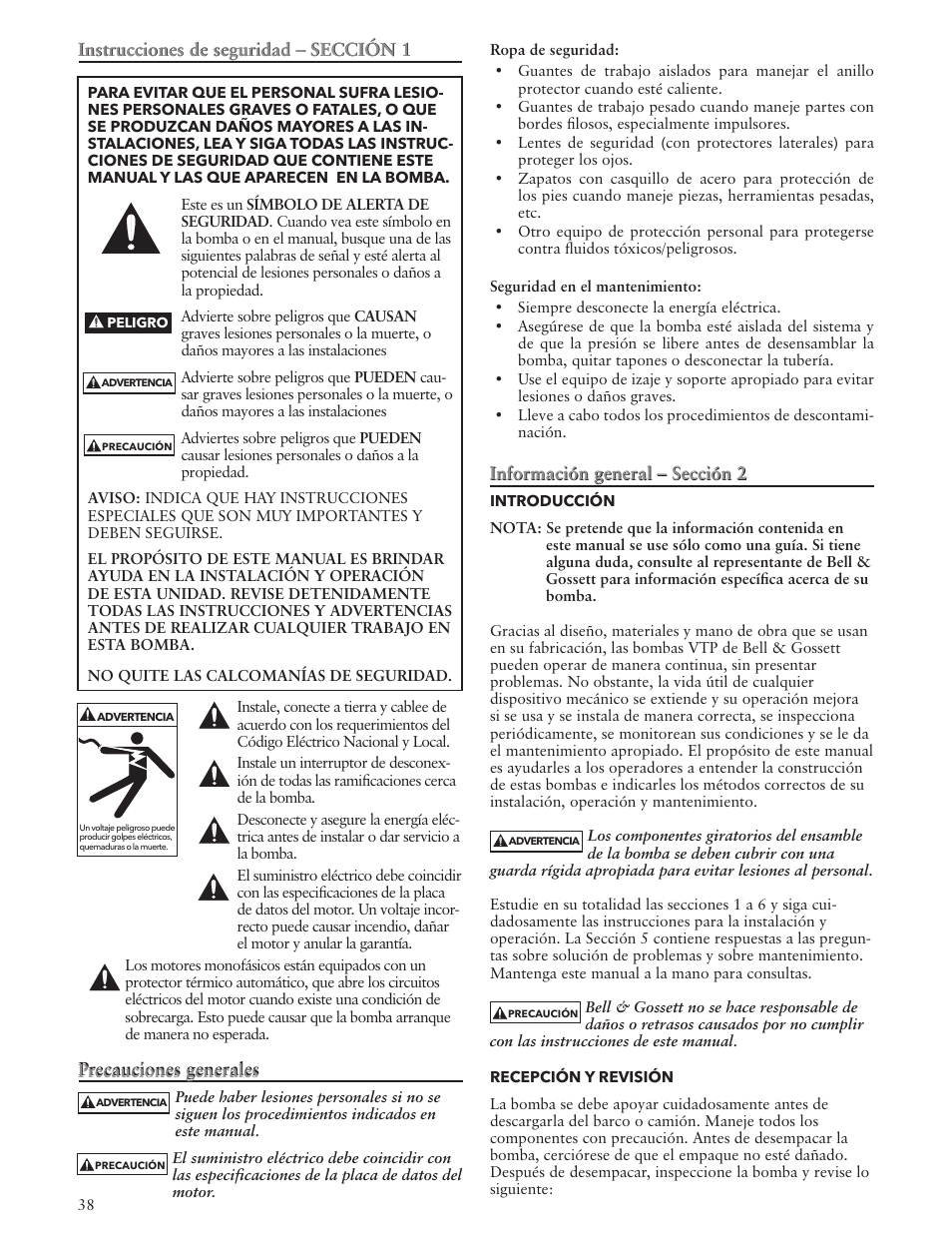 Bell & Gossett VTP2006 Series VTP – Vertical Turbine Pumps User Manual | Page 38 / 72