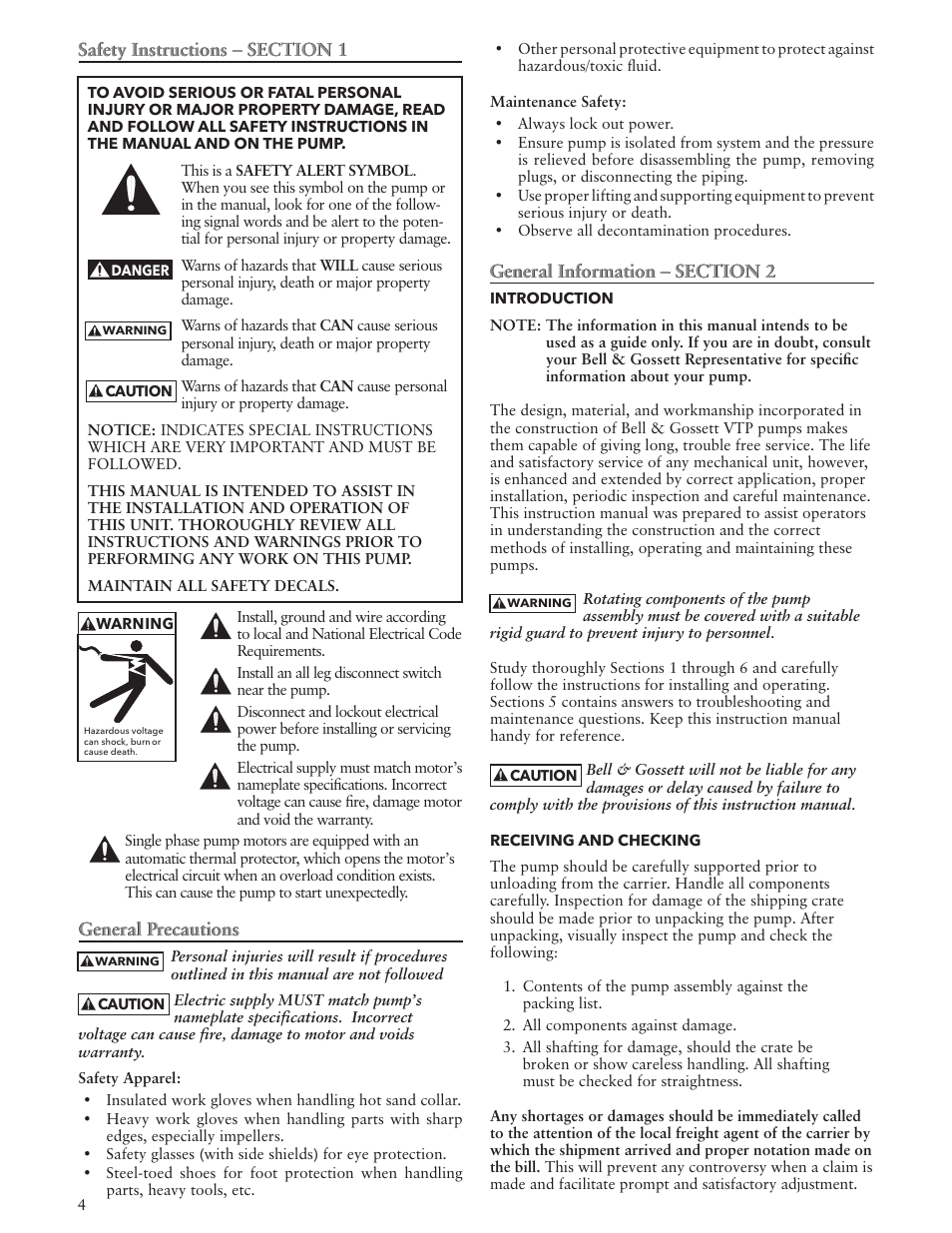 Bell & Gossett VTP2006 Series VTP – Vertical Turbine Pumps User Manual | Page 4 / 72