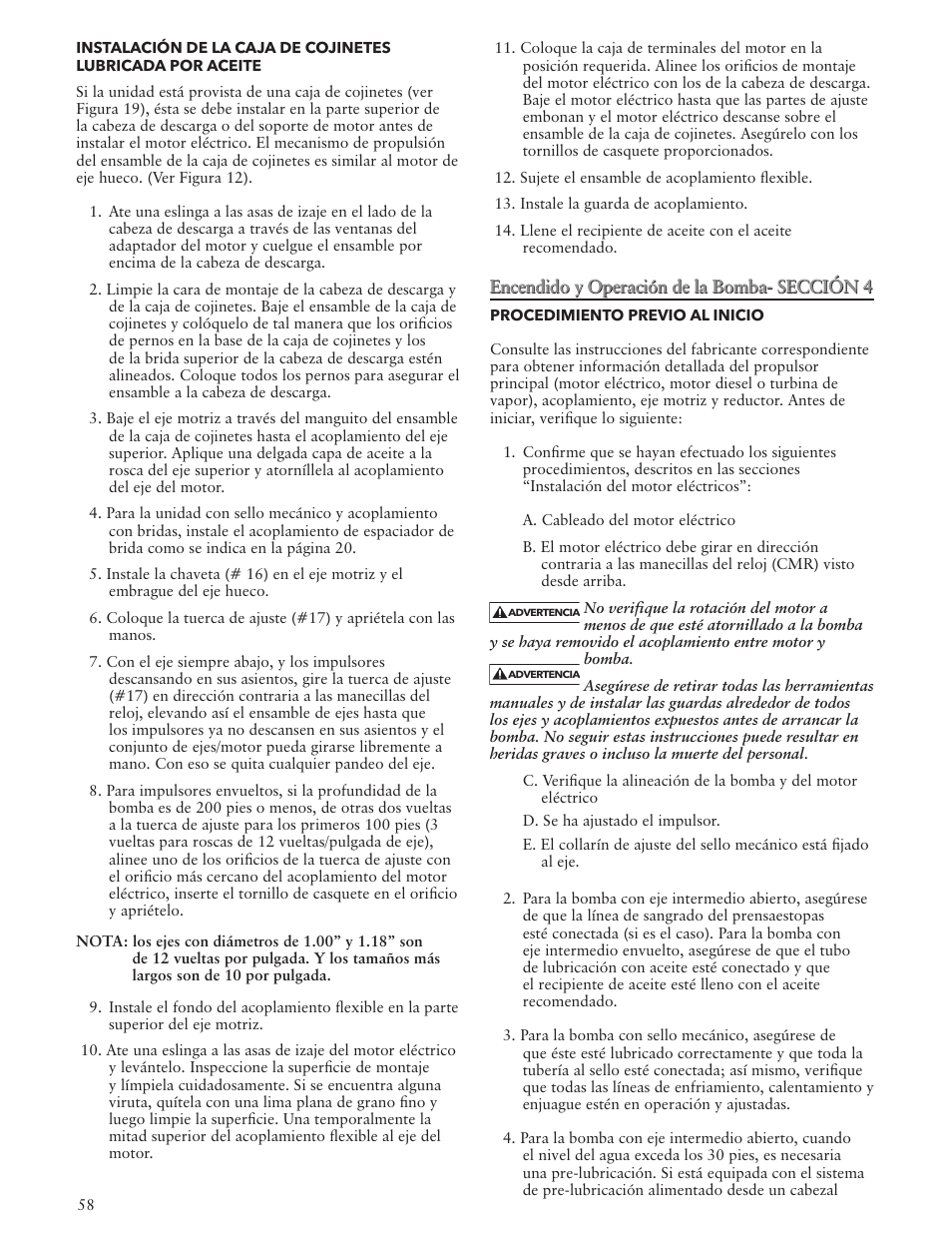 Bell & Gossett VTP2006 Series VTP – Vertical Turbine Pumps User Manual | Page 58 / 72