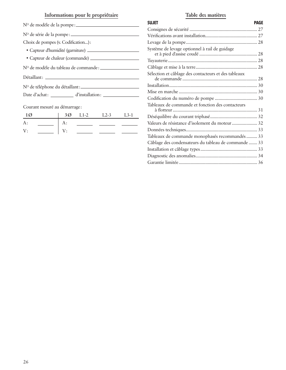 Bell & Gossett IM194R03 Grinder Pumps, Single and Three Phase, 1-1⁄4″ Discharge User Manual | Page 26 / 36