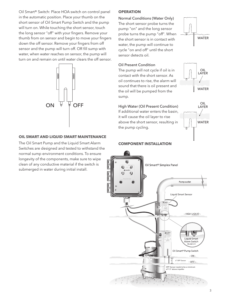 On off | Bell & Gossett IMOSSSR00 Oil Smart® Simplex Panel Model #A1SEE1 User Manual | Page 3 / 4