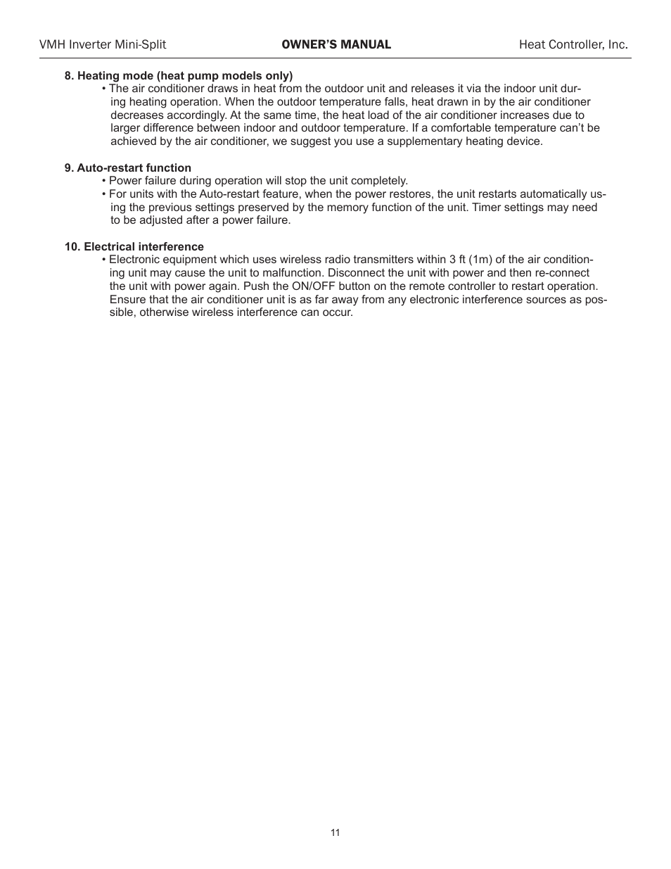 Comfort-Aire VMH 24 User Manual | Page 12 / 14