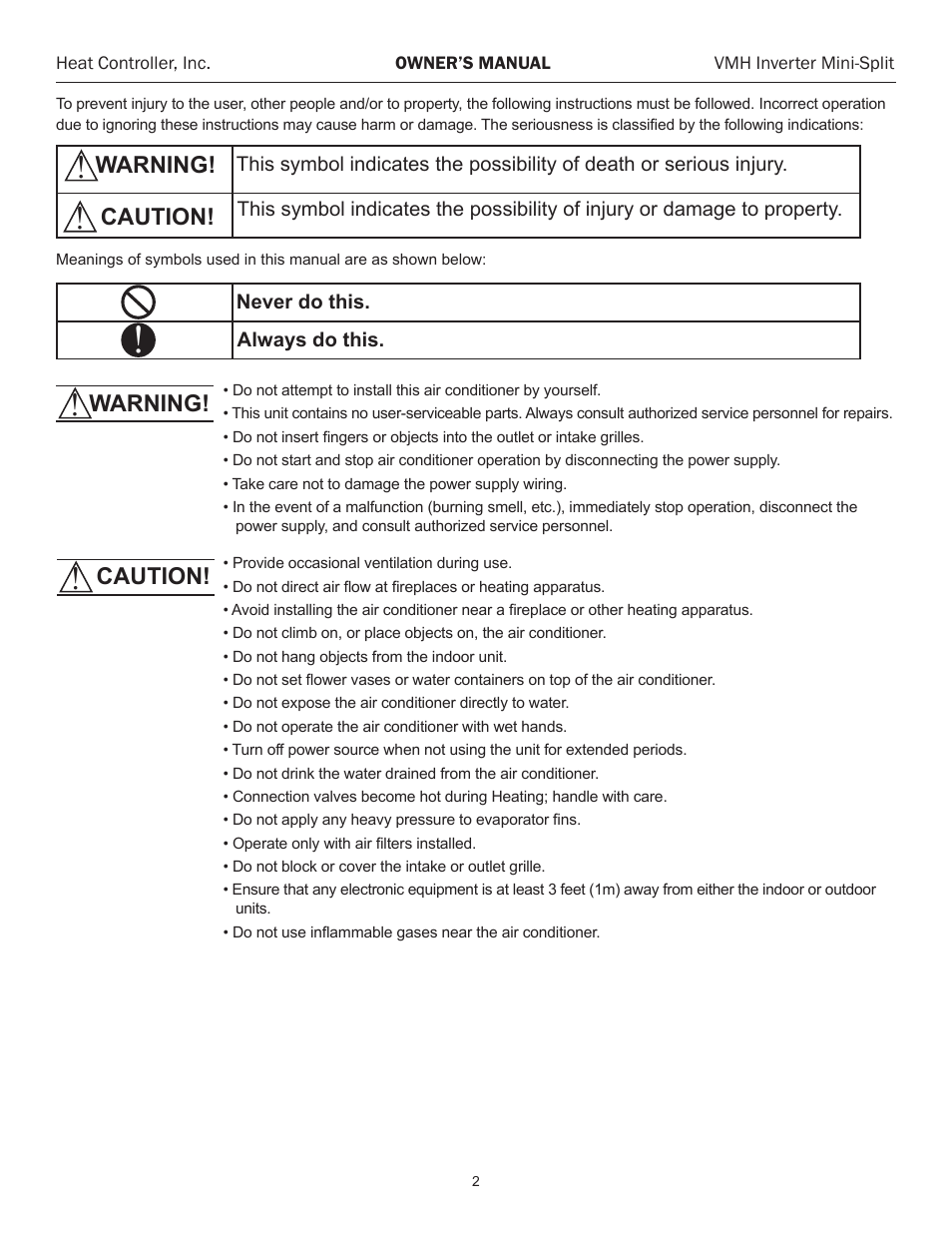 Comfort-Aire VMH 24 User Manual | Page 3 / 14