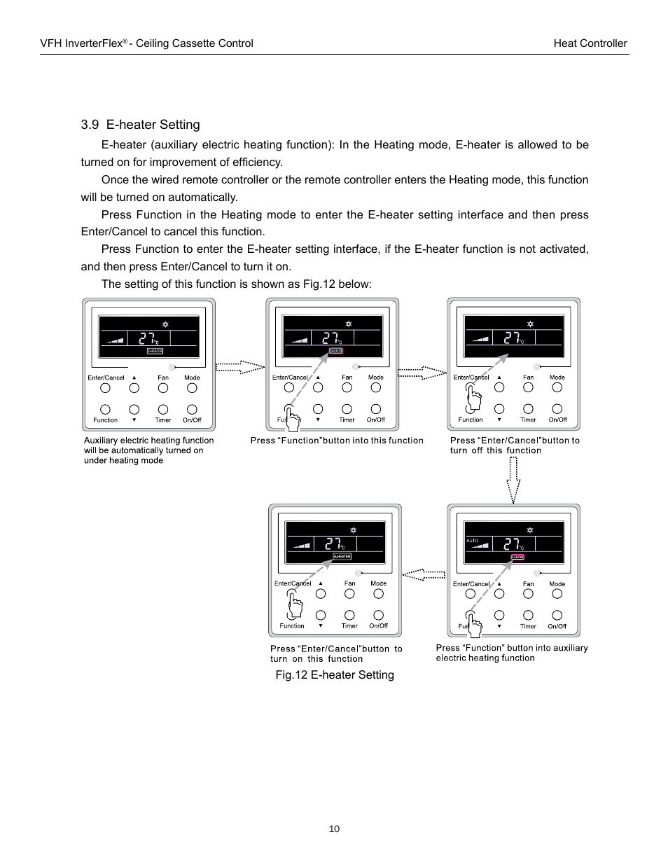 Wired remote controller xk19 10 | Comfort-Aire VFH 24 CA User Manual | Page 12 / 24