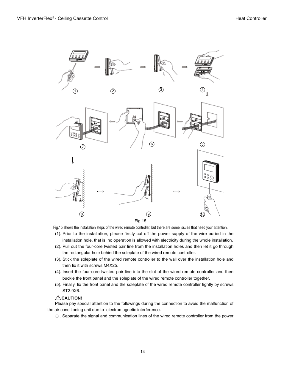 Wired remote controller xk19 14 | Comfort-Aire VFH 24 CA User Manual | Page 16 / 24