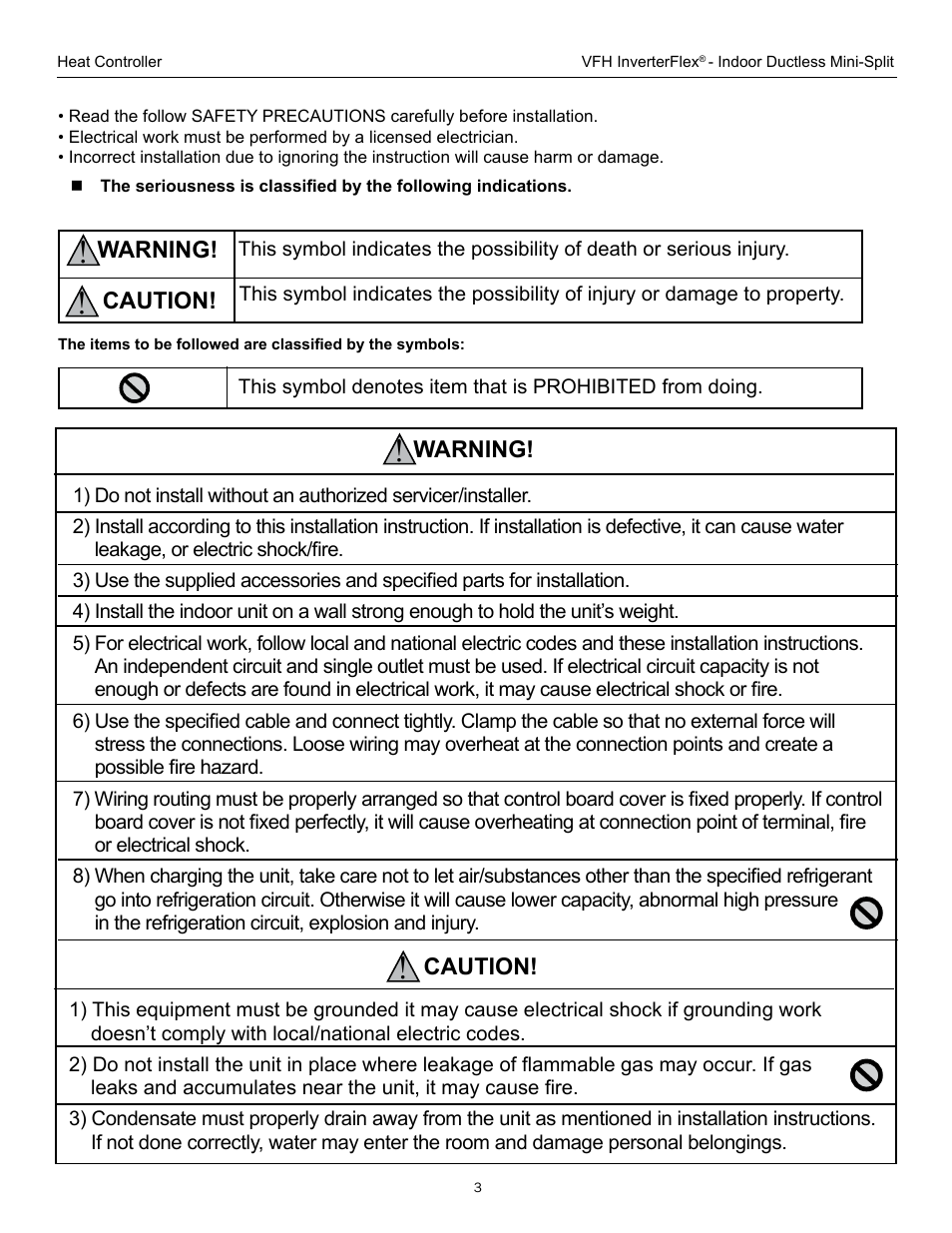 Comfort-Aire B-VFH18MA-1 User Manual | Page 3 / 24