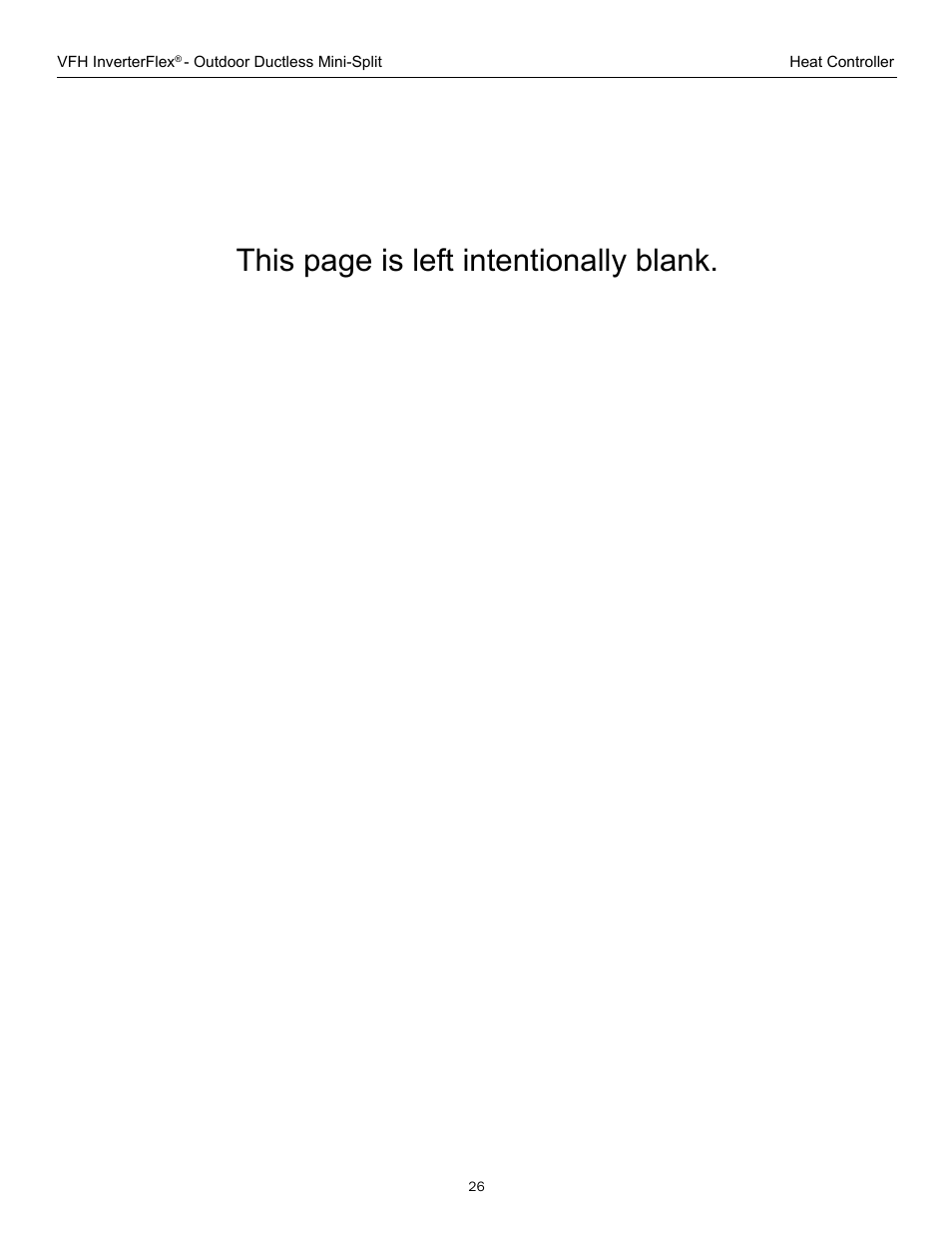 This page is left intentionally blank | Comfort-Aire A-VFH42PA-1 User Manual | Page 26 / 28