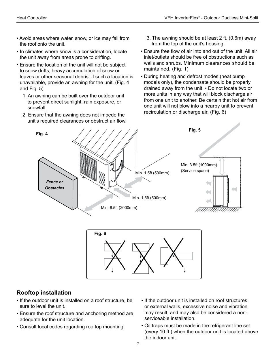 Rooftop installation | Comfort-Aire A-VFH42PA-1 User Manual | Page 7 / 28