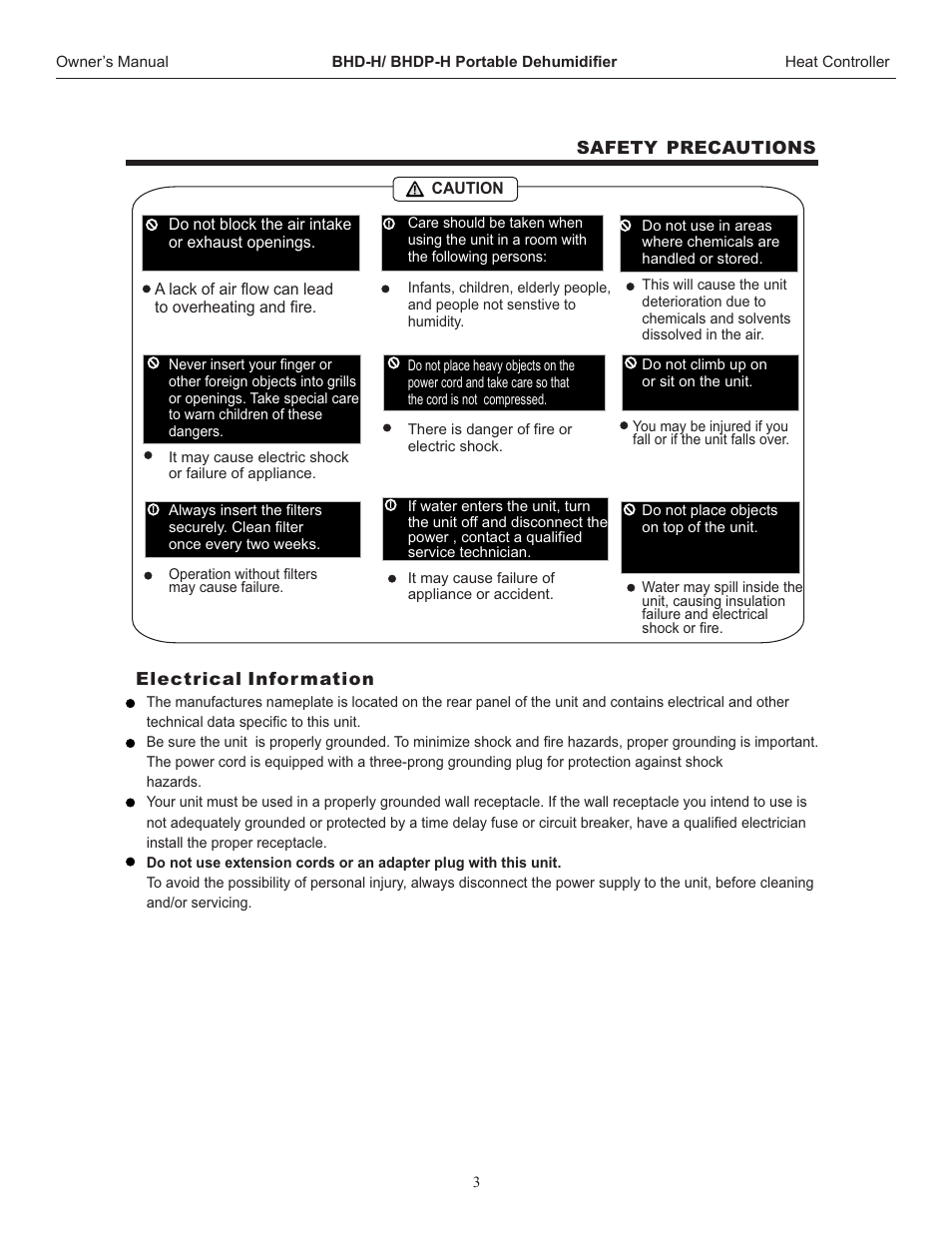 Comfort-Aire BHDP-701-H User Manual | Page 4 / 16