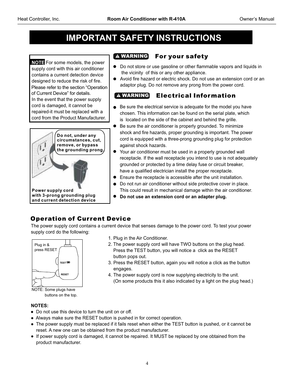 Important safety instructions | Comfort-Aire CD-121J User Manual | Page 5 / 23