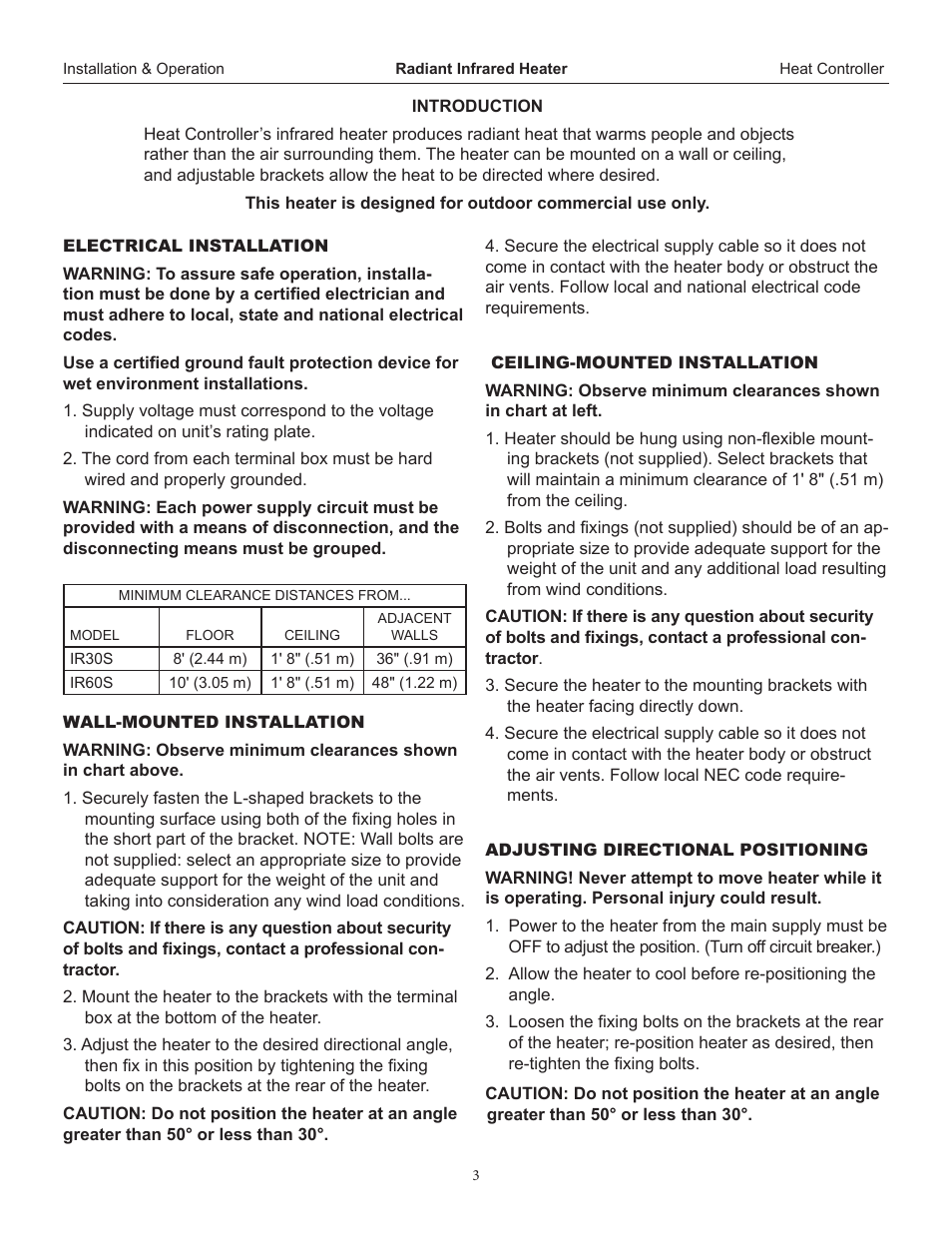 Comfort-Aire IR60S User Manual | Page 3 / 4