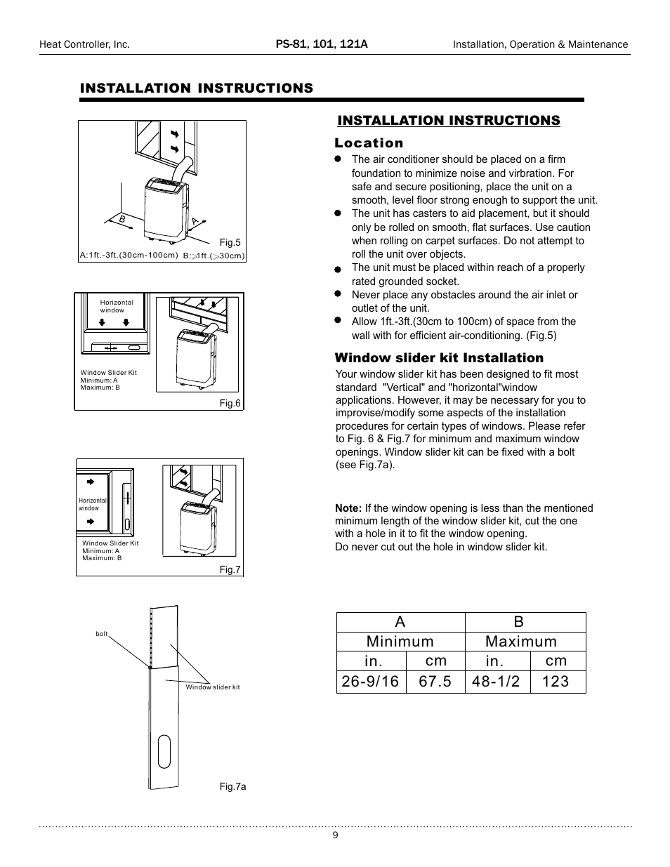 Cmin-max | Comfort-Aire PS-121A User Manual | Page 9 / 16