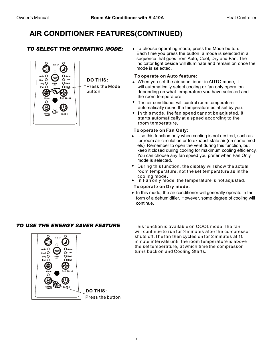 Comfort-Aire RADS-123L User Manual | Page 8 / 18