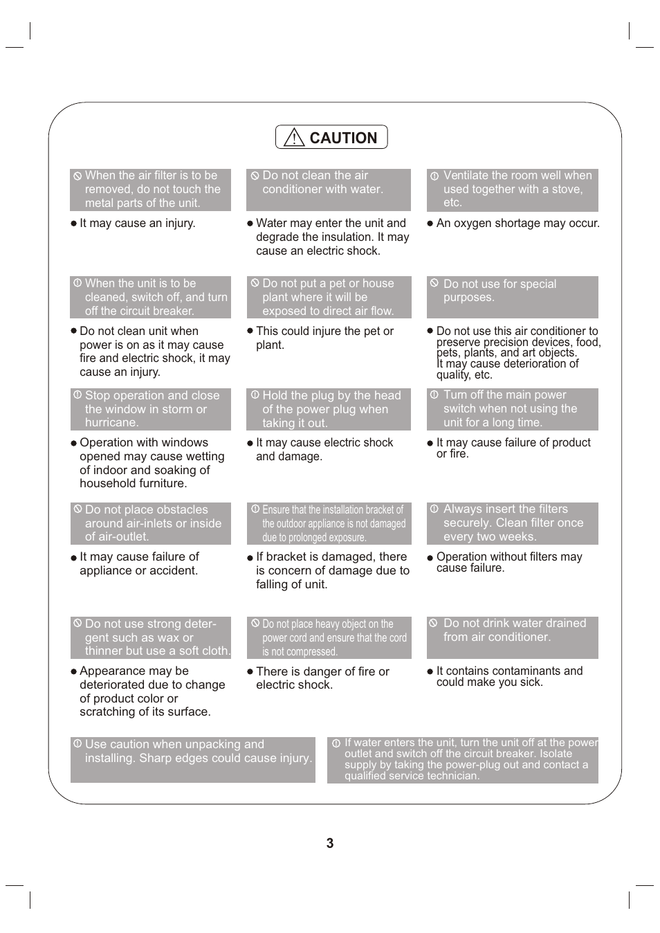 Т³гж 4, Caution | Comfort-Aire RAD-123G User Manual | Page 4 / 18