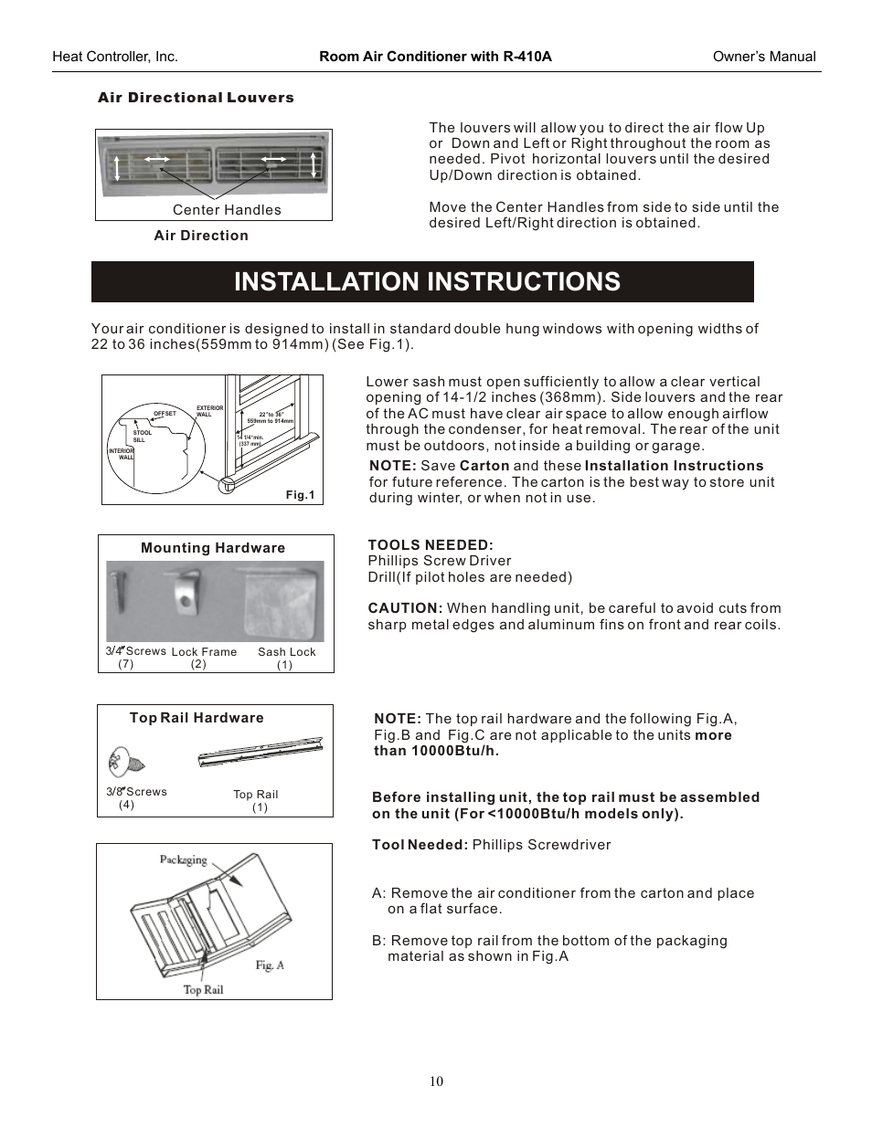 Installation instructions | Comfort-Aire RADS-121G User Manual | Page 11 / 18