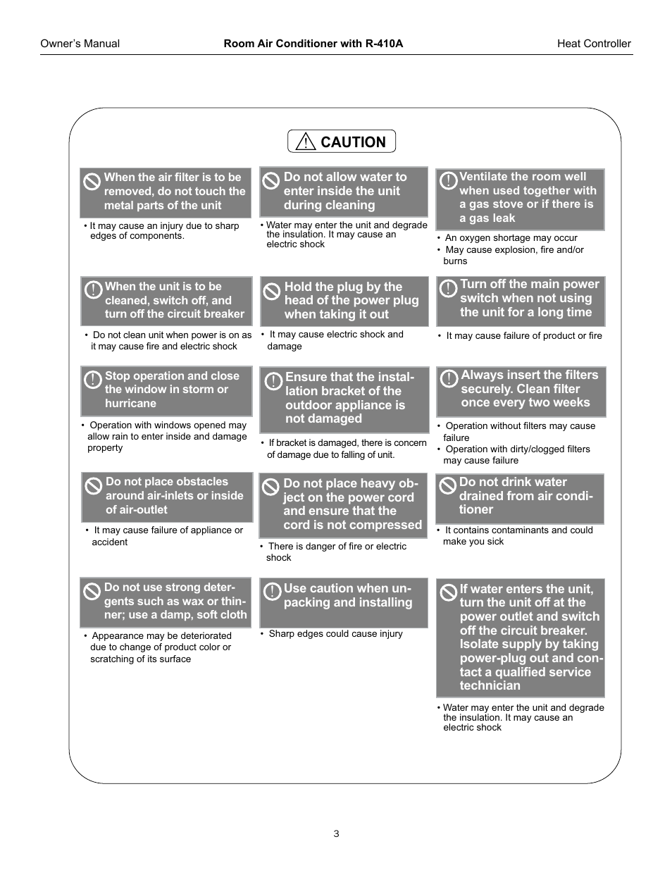 Important safety instructions, Caution | Comfort-Aire REG-253L User Manual | Page 4 / 22