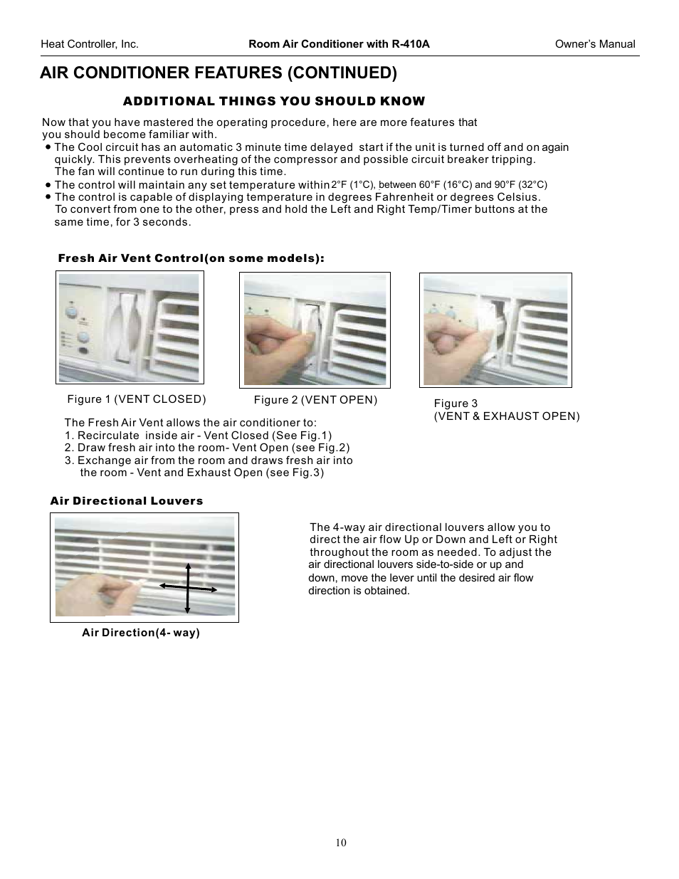 Air conditioner features(continued), Air conditioner features (continued), Additional things you should know | Comfort-Aire RADS-253G User Manual | Page 11 / 20