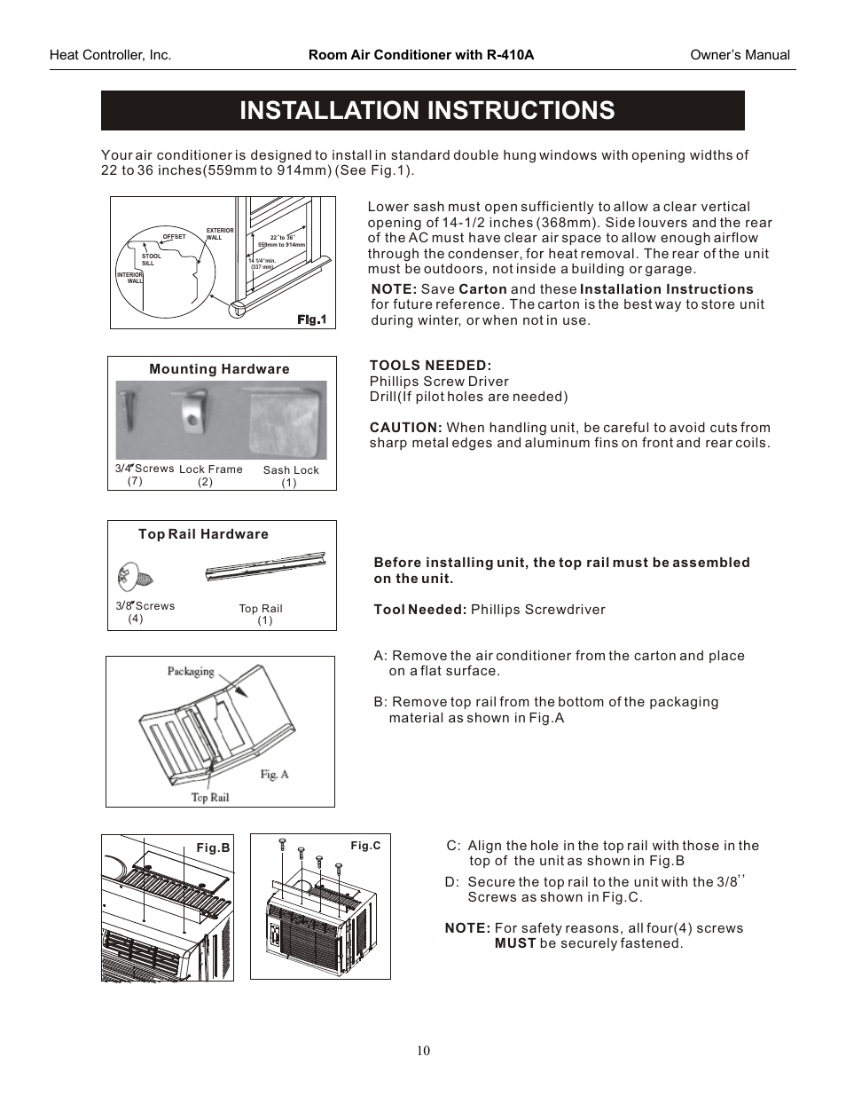 Installation instructions | Comfort-Aire RADS-61G User Manual | Page 11 / 18