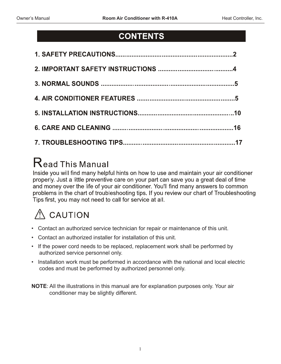 Comfort-Aire REG-123J User Manual | Page 2 / 20