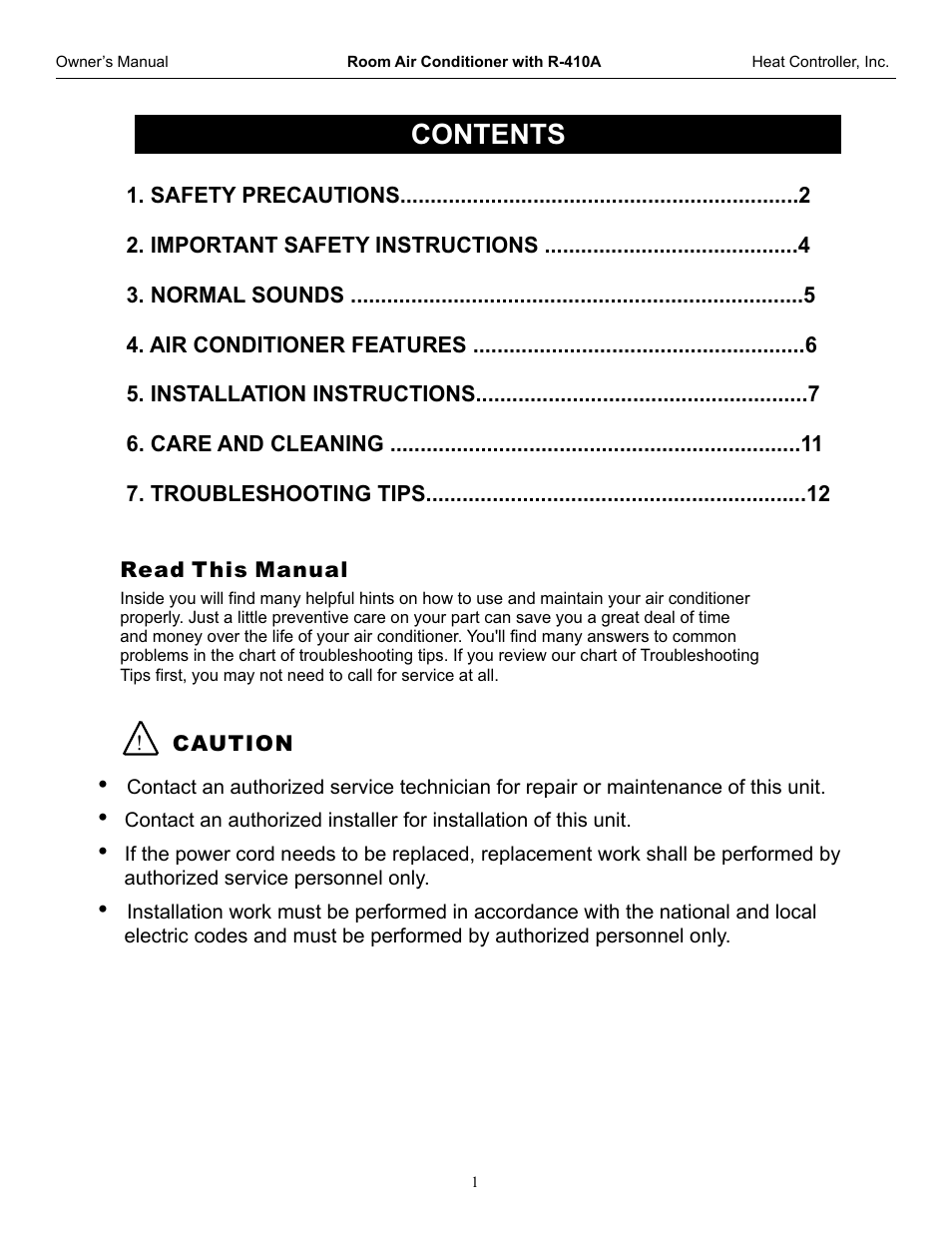 Comfort-Aire RG-51G User Manual | Page 2 / 14